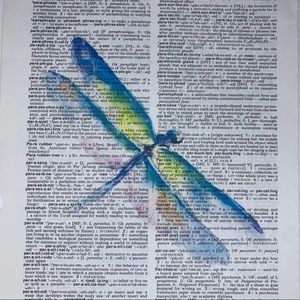 Dictionary Art Print Dragonfly, Vintage Art Print